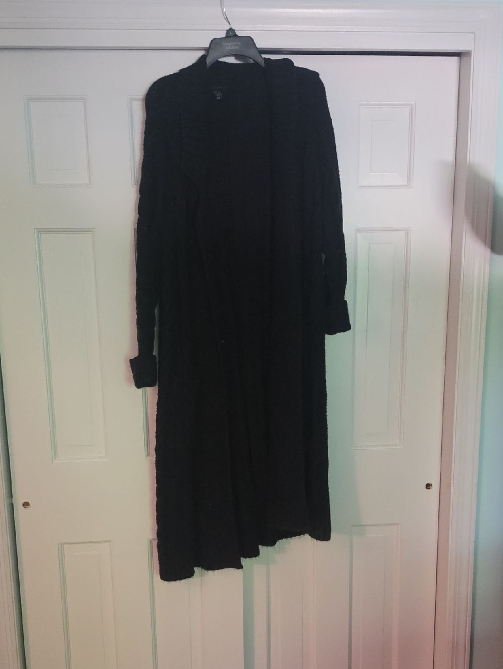 Black Long Knit Women's Cardigan